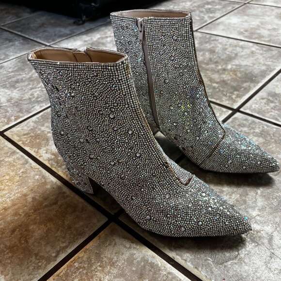 Betsey Johnson Sparkly Ankle Boots - Women's Size 7.5 - Picture 1 of 3